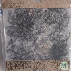 Iron Orchid Designs Chrysanthemums Decor Stamp